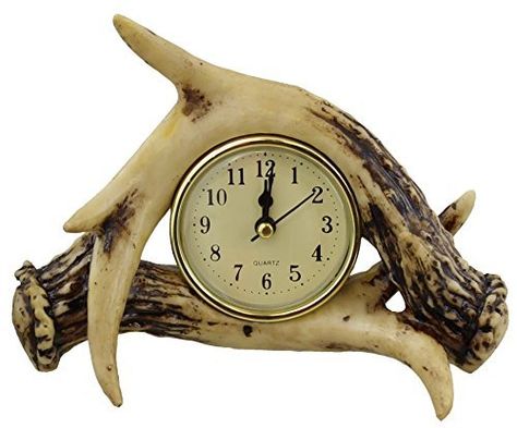 6 1/2" Deer Antler Rustic Desk Shelf Clock  #Antler #Clock #Deer #Desk #Rustic #RusticMantelClock #Shelf The Rustic Clock Desk & Shelf Clock, Small Clock, Rustic Clock, Rustic Mantel, Rustic Desk, Desk Shelves, Desk Clock, Table Clock, Deer Antlers