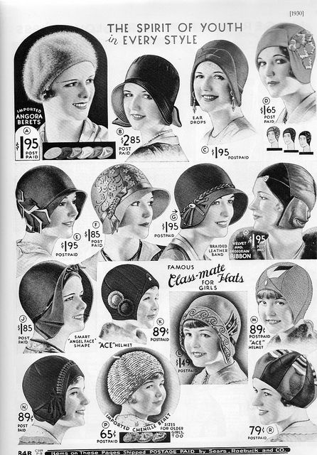 Hats for the youth of 1930

1930's hats for young ones from the American Sears catalogue. 1920s Advertisements, 1920s Hats, 1930s Hats, Historical Hats, Roaring 1920s, American Duchess, House Of Worth, Sears Catalog, Head Coverings