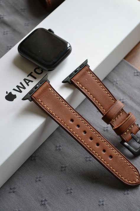 Brown Leather Apple Watch Band, Apple Watch Bands Leather Women, Apple Watch Bands Mens, Apple Watch Bracelet Band, Apple Watch Leather Band, Watch Strap Design, Apple Watch 8, Watch Photography, Apple Leather