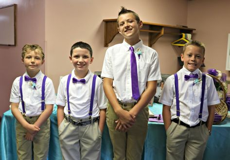 Purple suspenders and ties for wedding ushers Wedding Ushers, Purple Suspenders, Wedding Clothes, Suspenders, Wedding Photo, Wedding Outfit, Photo Ideas, Academic Dress, Wedding Photos