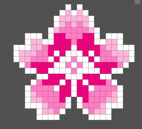 Peeler Bead Ideas Cute, Sakura Perler Beads, Purple Perler Bead Patterns, Easy Perler Bead Patterns Minis, Peeler Bead Design, Pink Perler Bead Patterns, Perler Beads Flower, Flower Perler Bead Patterns, Perler Beads Ideas Easy Cute