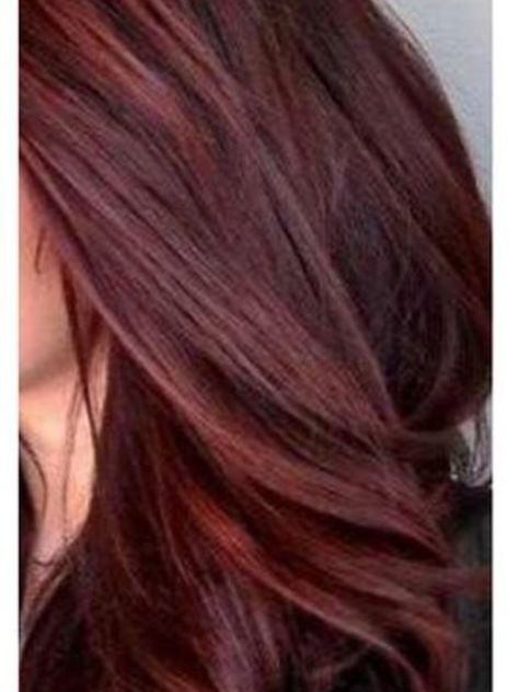 Cherry cola Joico Vero color formula: on a natural level 4/5 use 4RV and 5G 20 vol. Mahogany Brown Hair Color, Chocolate Cherry Hair, Cherry Brown Hair, Dark Auburn Hair Color, Mahogany Brown Hair, Cherry Hair Colors, Dark Auburn Hair, Hair Color Mahogany, Mahogany Hair