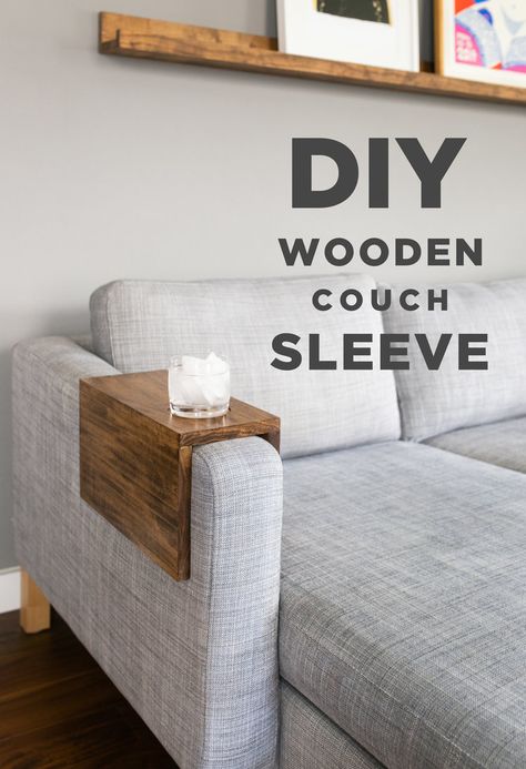 Diy Couch Tray, Diy Wooden Couch, Shelf Behind Couch, Couch Table Diy, Lake Porch, Diy Butcher Block Countertops, Diy Couch Cover, Couch Arm Table, Diy Butcher Block