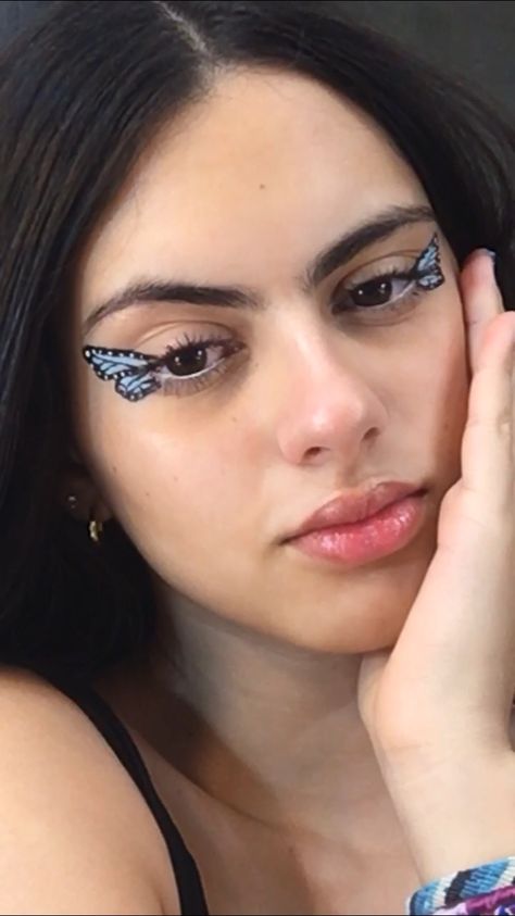 Eye Butterfly Makeup, Butterfly Wing Eye Makeup, Butterfly Temporary Tattoo Eye Makeup, Simple Butterfly Eye Makeup, Blue Butterfly Eye Makeup, Buterfluffy Makeup, Butterfly Tattoo Eye Makeup, Butterfly Wing Makeup, Butterfly Tattoo Makeup