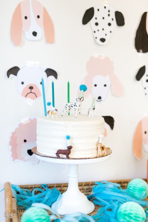 Meri Meri Dog Party, Meri Meri Puppy Party, Puppy Party Cupcakes, Puppy Cake Birthday, First Birthday Dog Cake, Dog Theme Smash Cake, Puppies And Pancakes Party, Pup Academy Birthday Party, Puppy Party 2nd Birthday