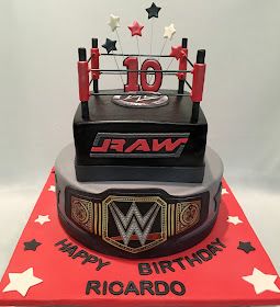 Wrestling Birthday Cakes, Wwe Birthday Cakes, Boxing Theme Party Ideas, Wwe Cake, Wrestling Cake, Wrestling Birthday Parties, Wrestling Birthday, Wrestling Party, Wwe Birthday Party