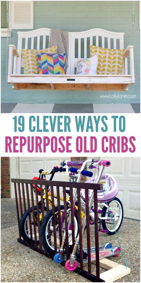 When it comes to our kids, we tend to be nostalgic. One of the hardest things we did was get rid of our son�s crib. I wish I had found these crib repurpose ideas before we did! You can turn a baby crib into loads of useful things for your home, like a mag Crib Repurpose, Kids Woodworking Projects, Baby Crib Diy, Old Cribs, Diy Crib, Useful Things, Woodworking Projects For Kids, Woodworking For Kids, Diy Spring