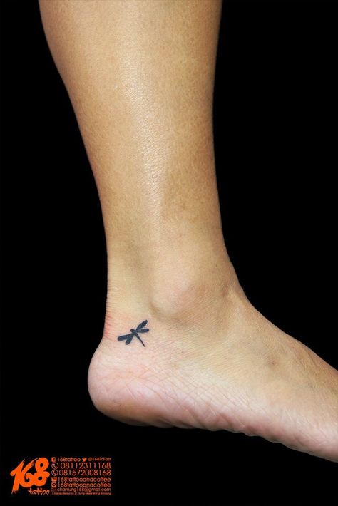 Small Dragonfly Tattoo, Small Foot Tattoos, Ankle Tattoo Designs, Trending Tattoo, Flying Tattoo, Dragonfly Tattoo Design, Ankle Tattoos For Women, Foot Tattoos For Women, Dragonfly Tattoo