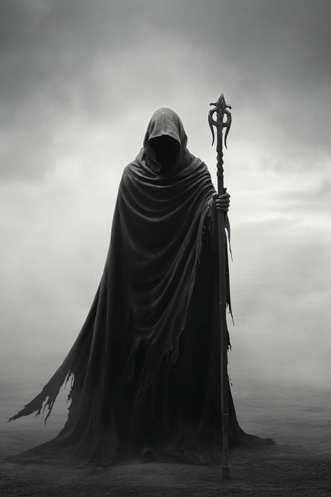 Grim Reaper Fantasy Art, Grim Reaper Photography, Reaper Aesthetic Dark, Grim Reaper Reference, Reaper Reference, Grim Reaper Character Design, Grim Reaper Aesthetic, Grim Reaper Cloak, Reaper Cloak