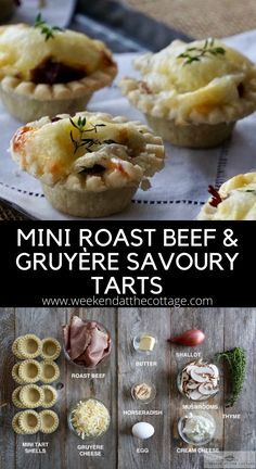 Mini Tarts, Finger Food Appetizers, Snacks Für Party, Party Food Appetizers, Roast Beef, The Cottage, Party Snacks, Yummy Appetizers, Appetizers For Party