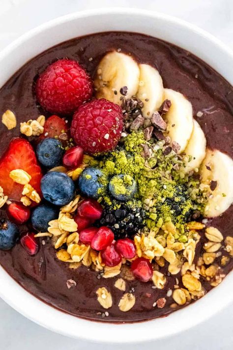 Acai Bowl Recipe, Grow Mushrooms, Acai Bowls Recipe, Acai Smoothie Bowl, Cheap Healthy, Raspberry Smoothie, Cheap Healthy Meals, Makanan Diet, Smoothie Bowl Recipe