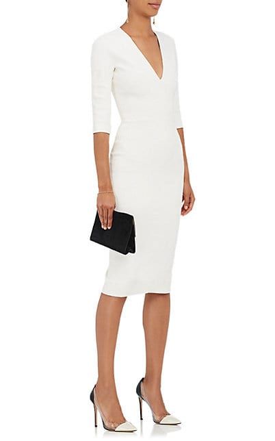 Sheath Dress Outfit, Victoria Beckham Dress, Casual Work Dresses, Fitted Sheath Dress, 60 Fashion, Narciso Rodriguez, Closet Fashion, Maxi Dresses Casual, High Fashion Street Style