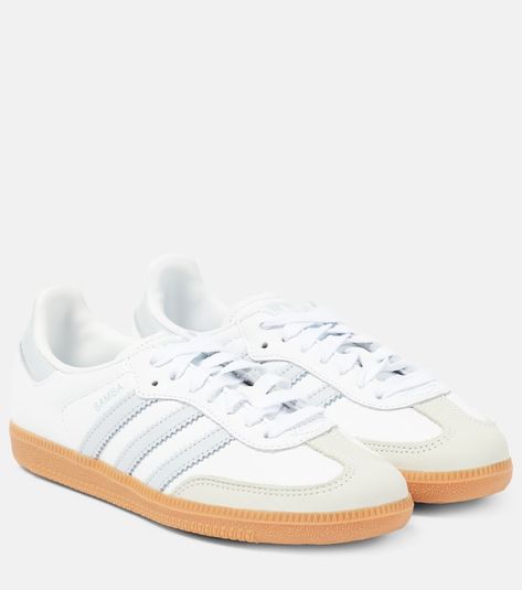 Samba OG leather sneakers in white - Adidas | Mytheresa Castaner Espadrilles, Sneaker Trends, Adidas Classic, Casual College Outfits, Spring Sneakers, Trending Sneakers, Fashion People, Trail Shoes, Shoes Sneakers Adidas