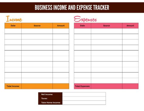 Free Business Income and Expense Worksheet Printable Business Income And Expense Sheet, Income And Expenses Worksheet, Income And Expense Tracker Printable, Expenses Printable, Small Business Expenses, Business Expense Tracker, Daycare Business Plan, Business Budget Template, Expense Sheet