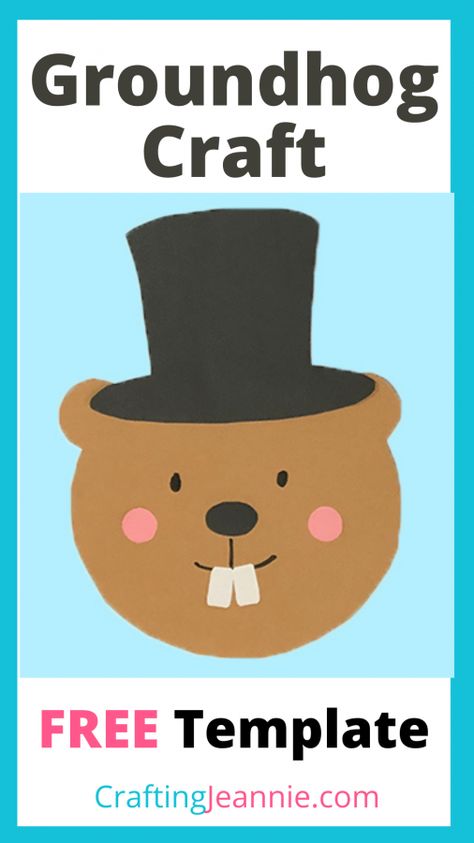 Make this easy Groundhog craft for preschool. It's the perfect spring craft for kids. Use the FREE groundhog Craft Template to make enough for classroom in minutes. It's fun Groundhog's Day for Preschool, Kindergarten and Daycare! Ground Hogs Day, Ground Hog Day Crafts, Groundhog Craft, Kindergarten Groundhog Day, Groundhog Day Craft, Groundhog Activities, Preschool Groundhog, Ground Hogs, Preschool Valentines Activities