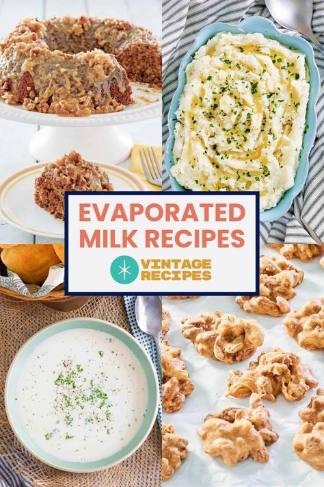 Recipes With Evaporated Milk, Milk Recipes Dessert, Evaporated Milk Recipes, Cream Of Onion Soup, Classic Pumpkin Pie Recipe, Chocolate Drop Cookies, Golden Mushroom Soup, Potato Corn Chowder, Zucchini Pie