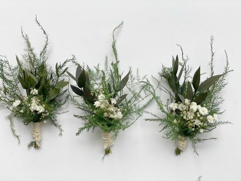 Sage Green Boutonnieres Dried Flowers Boutonnièresfavor Gift | Etsy Green Boutonniere, Flower Girl Wreaths, Forest Theme Wedding, Green Bouquet, Dream Wedding Ideas Dresses, Button Flowers, Forest Wedding, Greenery Wedding, Floral Crown