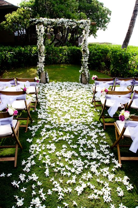 simple and serene Wedding Aisle Decorations Outdoor, Rose Petal Aisle, Wedding Aisle Outdoor, Simple Elegant Wedding, Wedding Photo Gallery, Wedding Arch Flowers, Wedding Aisle Decorations, Ceremony Ideas, Real Weddings Photos