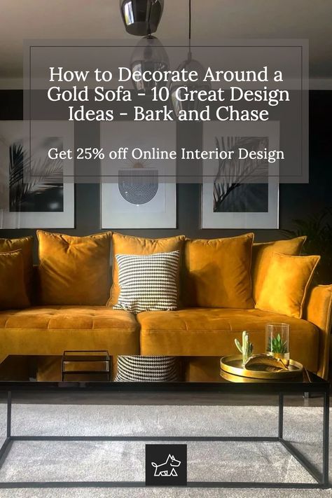 Ah, the timeless charm of a gold sofa! From its ornate flourishes and regal hue to its versatility in décor schemes, there is something about this classic piece that perfectly captures both style and substance. But how do you work around it? Here’s what you need to know on the dos and don’ts of decorating around a gold sofa so that your room radiates personality and stands out from the rest! Gold Velvet Sofa Living Room Ideas, Gold Velvet Couch Living Room Ideas, Gold Velvet Sofa Living Rooms, Gold Velvet Couch Living Room, Gold Couch Living Room Ideas, Gold Sofa Living Room, Gold Velvet Sofa, Gold Couch Living Room, Gold Couch Living Room Color Palettes