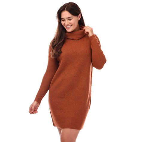 Womens Only Jana Cowl Neck Jumper Dress in brown.- Slouchy roll neck.- Long sleeves.- Soft wool-blend.- Allover rib knit.- 62% Acrylic, 15% Nylon, 13% Polyester, 7% Wool, 3% Elastane.- Ref: 15140166B Dress For Short Women, Roll Neck, Jumper Dress, Jumpers For Women, Cowl Neck, The Label, Rib Knit, Wool Blend, Shopping Outfit