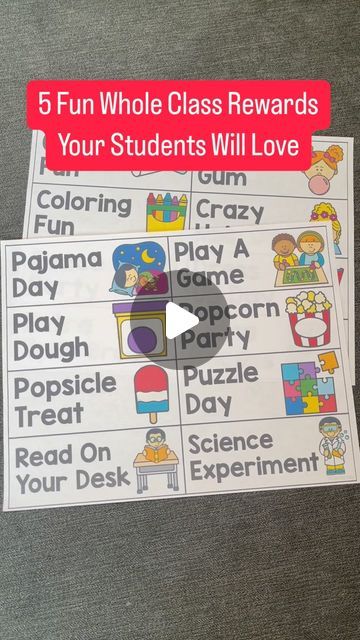 Ashley | Kindergarten Teacher on Instagram: "Behavior management can start getting tricky this time of year! But here are 5 whole class rewards that will be sure to motivate your students!  I have tons of reward ideas, many of which are free for teachers and need minimal prep!  🔗 If you want even more whole class reward ideas, comment ‘REWARD’ and I’ll send you the link!  #classrewards #classroommanagement #behaviormanagement #kindergarten #kindergartenteacher #iteachk #elementaryteacher #teachergram" Reward Days For Students, Whole Class Reward Ideas, Class Management Ideas, Class Reward Ideas, Preschool Classroom Management, Class Rewards, Whole Class Rewards, Classroom Management Preschool, Reward Ideas