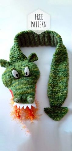 Knitting Dragon Scarf Free Pattern Dragon Scarf, Childrens Scarf, Fiery Dragon, Knitting Patterns Boys, Scarf Knitting Patterns, Knitting For Kids, Knit Or Crochet, Crochet Hat, Scarf Pattern