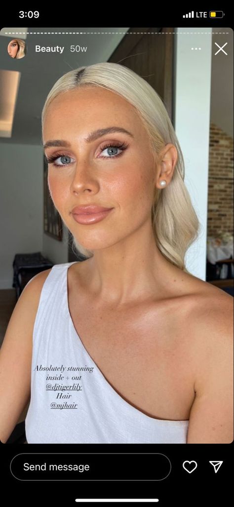 Soft Glam Makeup Blonde Hair Blue Eyes, Soft Glam Blonde Hair Blue Eyes, Bridal Make Up Green Eyes Blonde Hair, Bride Makeup For Blondes, Bridal Makeup For Hazel Eyes Blonde Hair, Bridal Makeup Green Eyes Blonde Hair, Neutral Makeup Looks For Blue Eyes, Blondes With Blue Eyes, Semi Makeup