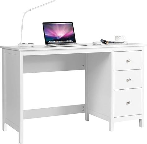 Amazon.com: Tangkula White Desk with Drawers, Modern Home Office Computer Desk with Storage Drawers & Spacious Desktop, Compact Writing Study Desk Laptop Desk for Bedroom, Multipurpose Workstation : Home & Kitchen White Desk With Drawers, Multipurpose Desk, Modern Home Office Desk, Modern Computer Desk, Home Office Computer Desk, Small Space Office, Desk With Storage, White Desk, Bedroom Desk