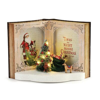 The Holiday Aisle Lit Twas The Night Before Christmas Storybook Figure Book Centerpieces, Jul Diy, Twas The Night Before Christmas, Christmas Shadow Boxes, Christmas Tabletop Decor, Christmas Tabletop, Night Before Christmas, Twas The Night, Creative Corner