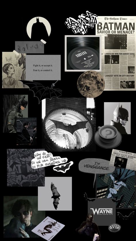 #vintage #moodboard #batman #batmanaesthetic #batmancomics #brucewayne #robertpattinson Y2k Batman Wallpaper, I Am Batman Wallpaper, Cute Batman Wallpaper, Comic Batman Wallpaper, Batman Begins Wallpaper, Batman Moodboard, The Batman Aesthetic, Batman Aesthetic Wallpaper, Batman Wallpaper 4k Ultra Hd