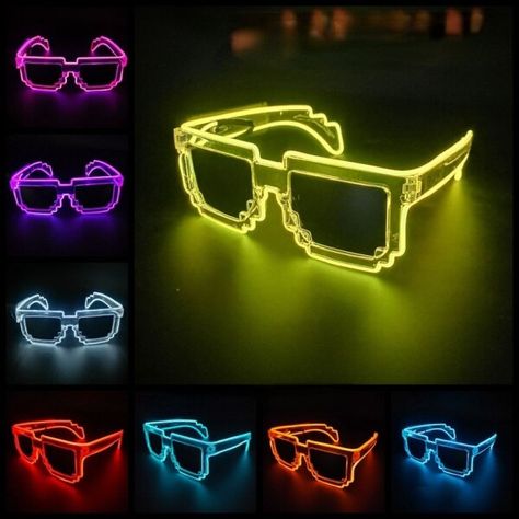 Just found this amazing item on AliExpress. Check it out! Rp45,845 50％ Off | Led Sunglasses for Glow Party Glasses glow in the dark Flashing Mosaic UV400 Eyewear Unisex Gift Toy led luminous glasses Dance Party Decor, Led Sunglasses, Light Up Glasses, Futuristic Glasses, Glowing Glasses, Led Glasses, Glow Party Supplies, Funny Cosplay, Dj Dance