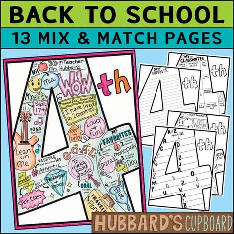 4th grade printables | TPT First Day 4th Grade Activities, 4th Day Of 4th Grade Activities, All About Me Back To School, 4th Grade First Day Of School, First Day Of School Activities 4th Grade, 4th Grade Bulletin Board Ideas, All About Me Bulletin Board, Writing Prompts Kids, About Me Bulletin Board