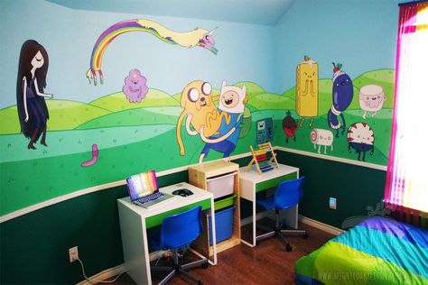 And the other side of the room. Adventure Time Room, Geek Crafts, Time Kids, Bedroom Themes, Child's Room, Nursery Themes, Kids' Room, Boy's Room, Childrens Room