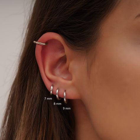 Small Hoop Earrings Gold, Earrings Small Hoop, Small Silver Hoop Earrings, Helix Hoop, Ear Parts, Small Hoop Earrings, Cartilage Earring, Tragus Earrings, Hoop Earrings Gold