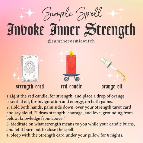 Funny Pokemon Fusion, Candle Magick Spells, Wiccan Quotes, Strength Tarot, Hoodoo Spells, Beauty Spells, Easy Spells, Witch Quotes, Zodiac Elements