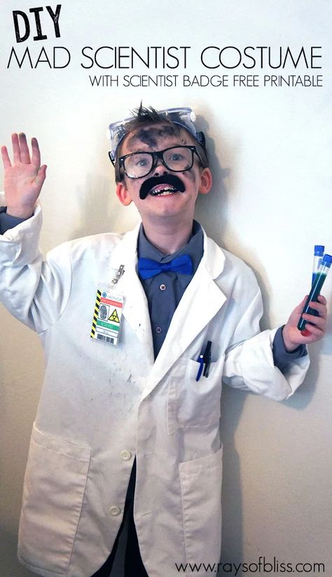 Inventor Costume, Science Costumes, Mad Scientist Costume, Scientist Costume, Diy Costumes Kids Boys, Mad Scientist Halloween, Crazy Scientist, Mad Scientists, Fake Mustaches