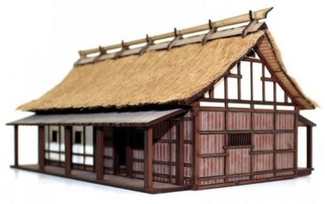 Anime Japanese House, Japan Village, Medieval Japanese, Intarsia Wood Patterns, Medieval Japan, Japanese Buildings, Japanese Village, Traditional Japanese House, Japan Home