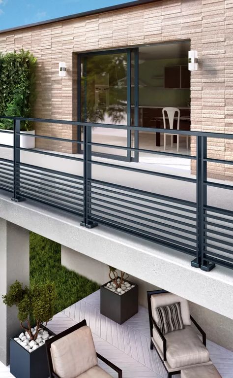 Balcony Railing Design Modern, درج السلم, Patio Railing, Deck Railing Design, Handrail Design, Balcony Grill, Modern Balcony, Balcony Grill Design, Balcony Railing Design