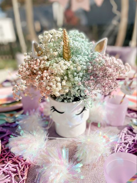 First Unicorn Birthday Party, Groovy Unicorn Party, Magic Unicorn Birthday Party, Unicorn Theme First Birthday, Pastel Rainbow And Unicorn Party, Fall Unicorn Party, Rainbow Unicorn Mermaid Birthday Party, Pastel Rainbow Birthday Party Centerpieces, Pastel Rainbow Party Theme