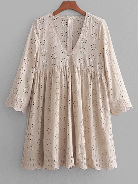 Anglaise Broderie Smock Mini Dress  DESERT SAND , #AFFILIATE, #Smock, #Broderie, #Anglaise, #Mini, #SAND #Ad Muslim Fashion Dress, Simple Pakistani Dresses, Maxi Robes, Pakistani Dress Design, Indian Designer Outfits, Frock Design, Fashion Dresses Casual, Designs For Dresses, Modest Fashion Outfits