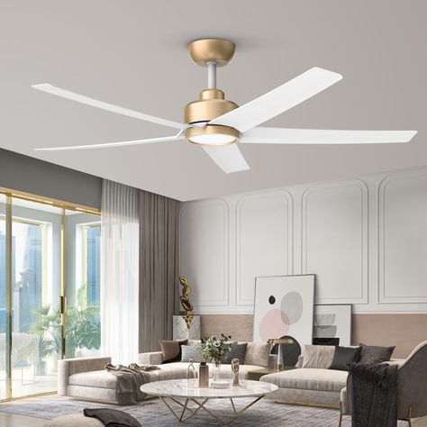 PRICES MAY VARY. 52-Inch Modern Ceiling Fan: This contemporary ceiling fan with light boasts 5 lightweight and durable plastic blades and is suitable for both indoor and covered outdoor spaces, including patios, bedrooms, living rooms, and garages. It can be effortlessly hung from standard down rod brackets or on sloping ceilings up to 12° Quiet Reversible DC Motor: Our ceiling fans are equipped with a quiet reversible DC motor, allowing you to switch from the downshift mode for summer to the up Led Lights White, Ceiling Fan Bedroom, Ceiling Fans With Lights, Fans With Lights, 52 Inch Ceiling Fan, Contemporary Light Fixtures, Black Ceiling Fan, Modern Ceiling Fan, Ceiling Fan With Remote