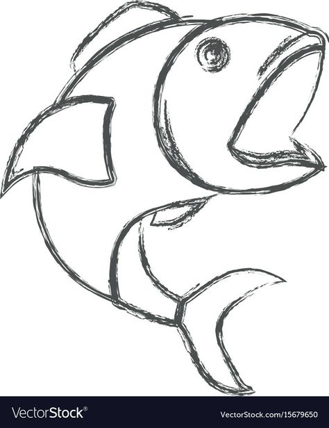 Fish Sketch Simple, Mouth Template, Fish Line Drawing, Open Mouth Drawing, Sketch Silhouette, Easy Fish Drawing, School Reference, Sea Creatures Drawing, Clay Cafe