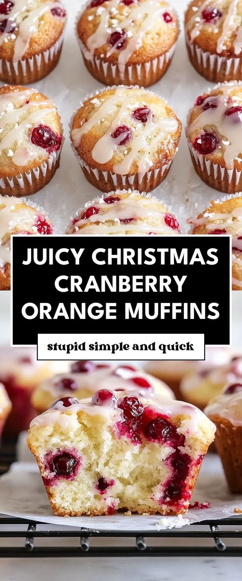 Image for Juicy Christmas Cranberry Orange Muffins Carrot Cranberry Muffins, Muffin Recipes Christmas, Orange Juice Muffin Recipe, Brunch Foods For Christmas, Brunch Cupcake Ideas, Krusteaz Cranberry Orange Muffin Mix Recipes, Fresh Cranberry Orange Muffins, Cranberry Orange Muffins Recipes, Cream Cheese Cranberry Muffins