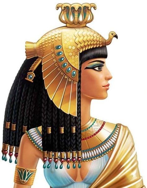 Cleopatra: Incredible History and Reconstruction of the Ancient Queen Egyptian Makeup, Starověký Egypt, Egyptian Painting, Egyptian Fashion, Ancient Queen, Egypt Tattoo, Ancient Egypt Art, Egyptian Tattoo, Egyptian Queen