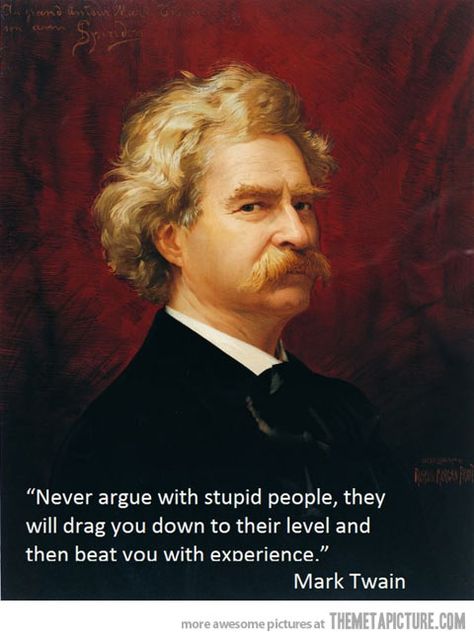 Don’t waste your time with stupid people, they will drag you down to their level and then beat you with experience.  Mark Twain Mark Twain Quotes, Curious Facts, Huckleberry Finn, Tom Sawyer, Joe Manganiello, Mark Twain, Great Quotes, Make Me Smile, Favorite Quotes