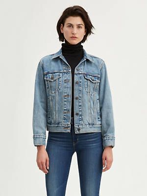 Levi’s® Trucker Jacket with Jacquard™ by Google Levis Ex Boyfriend Trucker Jacket, Levis Outfit, Jean Jacket Women, Jacket Outfit, Iconic Style, Denim Jacket Women, Ex Boyfriend, Trucker Jacket, Outerwear Coats