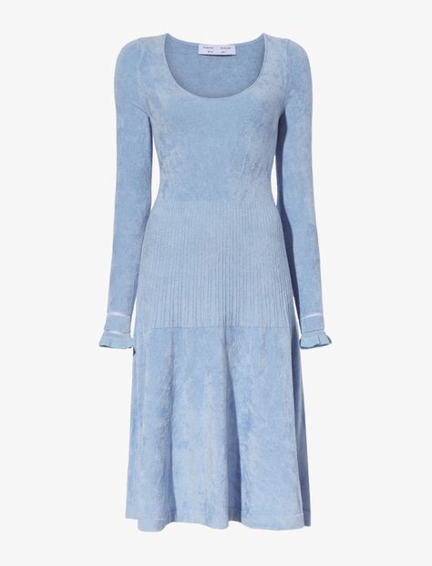 Shop Scoop Neck Chenille Dress in blue at ProenzaSchouler.com. Enjoy Free U.S. Ground Shipping & Easy Returns. Chenille Dress, Proenza Schouler Dress, Periwinkle Dress, Blue Clothes, Cozy Dress, Fall Winter Dresses, Tie Dye Outfits, Scoop Neck Dress, Periwinkle Blue