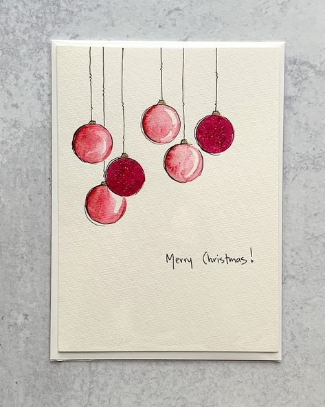 Hand Painted Christmas Cards, Watercolor Christmas Cards Diy, Painted Christmas Cards, Fun Christmas Cards, Christmas Card Art, Hand Painted Christmas, Watercolor Christmas Cards, Christmas Card Crafts, Paint Cards