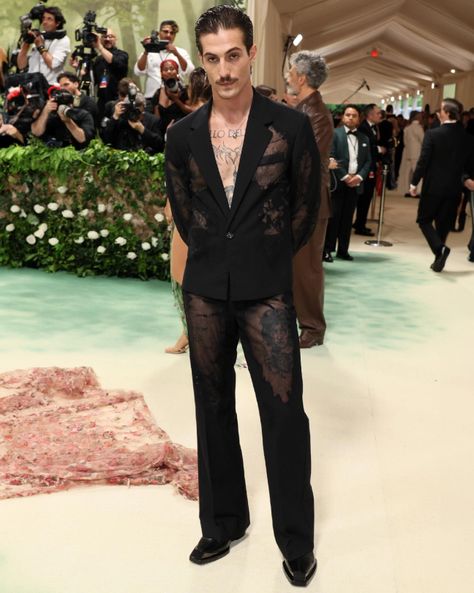 The best-dressed men at the Met Gala 2024 | Gentleman's Journal Fashion Design Projects, David Damiano, Archival Photography, Dark Fairycore Outfits, Bloke Core, Tulle Cape, Met Gala Outfits, Steve O, Baz Luhrmann