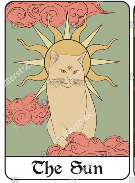 Cat Sun Tattoo, Cat And Sun Tattoo, Sun Cat Tattoo, Helios Tattoo, Witchy Cat Tattoo, Art Nouveau Cat, Tattoo Gato, Meditating Cat, Inspiring Tattoos